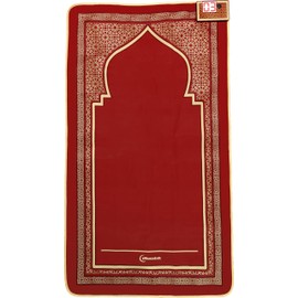 iMusalah Prayer Mat (Red) with Digital Counter For Rakat Tracking, Salah Rug For Namaz