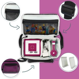 Annmore Bag for Toniebox, Purple Carrying Case with Transparent Bag for Creative Tonies Figures Storage Transport, Shoulder Bag with Removable Compartments for Toniebox Starter Set
