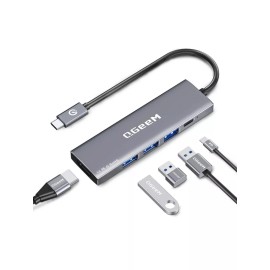 QGeeM USB C Hub 5 in 1 Multi-port Digital AV Adapter 4K HDMI 100W