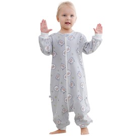 MICHLEY Baby Sleeping Sack with Legs Cotton Long Sleeve Toddler Wearable Blanket Sleeping Bag 6-18 Months, Sheep