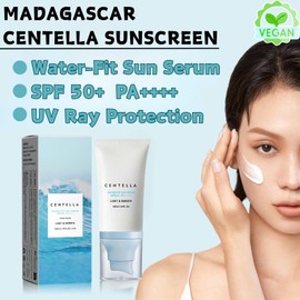 Madagascar Centella Sunscreen SPF 50 PA++++, Centella Serum Suncream, Centella Moisturiser for Face, Broad Spectrum UV Protection, Smoothing Water-Fit Sun Lotion, Vegan Korean Sunscreen, 50ml