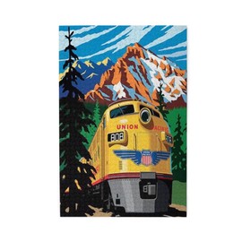Jigsaw Puzzles 300PCS Union Pacific Railway Logo Train Railroad Wooden Puzzle Children and Adolescents Educational Training Decompression Difficult Play Games