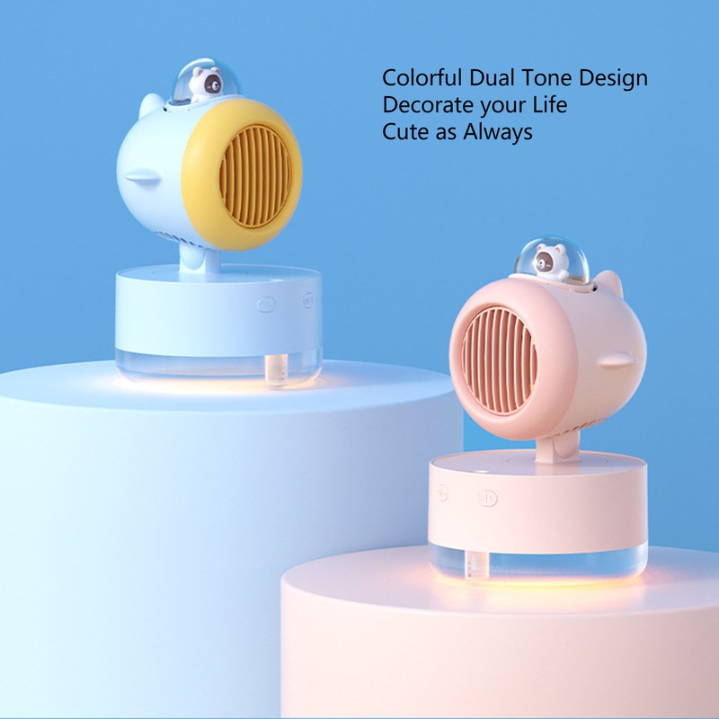 Mini Bear Cooling Fan USB Charging Misting Desktop Fan Table