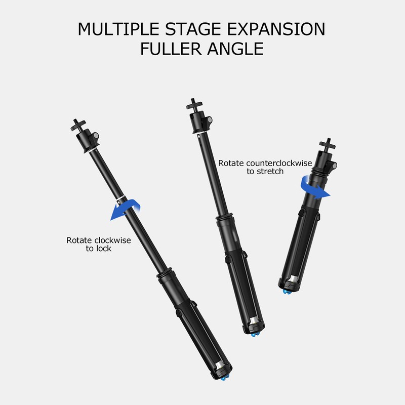 TELESIN Selfie Stick Aluminum Alloy Extendable Selfie Stick Tripod for