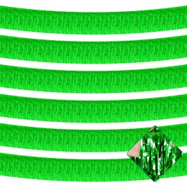 10 Pack 10 Feet Foil Fringe Garland Metallic Tinsel Streamers Banner Wall Hanging Curtain Backdrop for Parade Floats, Bachelorette, Wedding, Birthday, St Patrick Day, Party Decorations(Green)