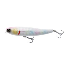Savage Gear Bullet Mullet – Premium Walking Lure for Saltwater and Freshwater Anglers, Ultra-Long Cast Design, Discreet Rattle, Ideal for Sea Bass, Pike, & More Illusion White Loose Scles 8 cm