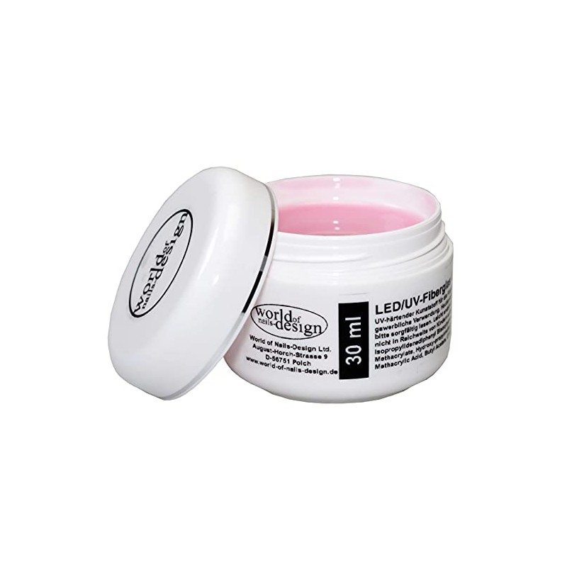LED/UV-Fiberglas Gel dickviskose milchig rosa 1 Phasengel, Aufbaugel (30 ml