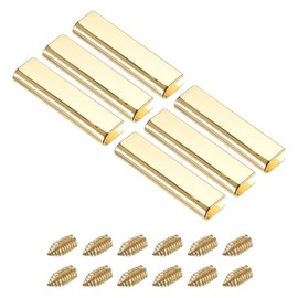 sourcing map Belt Buckle End Tip, 6 Pcs Zinc Alloy Zipper Clip Strap End Caps for Leather Sewing Decoration DIY Accessories (1.53 Inch, Gold Tone)