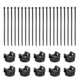 DMiotech 10Pcs Magnetic Zip Tie Mount with 8" Cable Zip Ties Multipurpose Adjustable Cable Tie Holder Set Organizer Holders Clamps for Cable Wire Tubing Sleeving Conduit,Pale Black