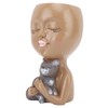 Funny Face Planter Pot Girl Head Planter Innovative Decorate Resin