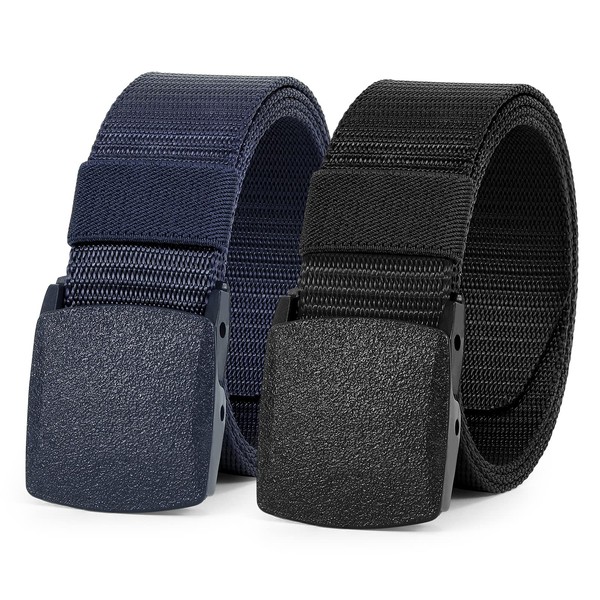 WERFORU Nylon Belt for Men 2 Pack Military Tactical Belt