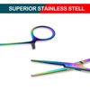 Rainbow Titanium Fishing Forceps, Stainless Steel, Multi-Coloured