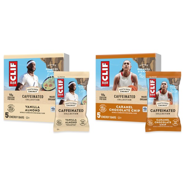 CLIF BAR Caffeinated Collection - Caramel Chocolate Chip and Vanilla