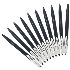 ZOFAX ClicRT Retractable Ballpoint Pens, BLACK, Fine Point (0.7mm), Pack of 10, Fine Writing Biro Ball Pens, Ideal for School Office Home Use