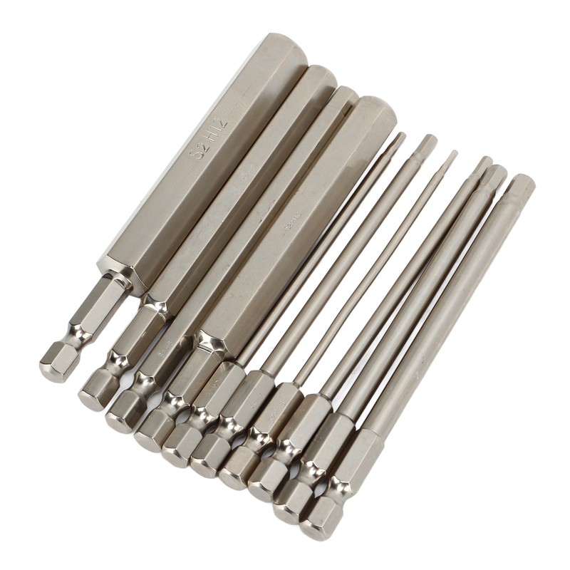 Hex Wrench Drill Bit 1/4in Shank Metric Sizes 1.5mm to