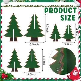 3 Pcs Wooden Christmas Tree Tabletop Decorations 3D Rustic Xmas Tree Wood Table Sign Farmhouse Christmas Trees Centerpiece Tiered Tray Decor for Xmas Winter Home Office Shelf Table Decor