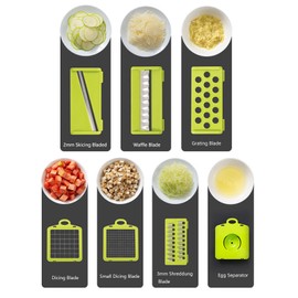 Vegetable Chopper, Pro Onion Choppers, Multifunctional 16 in 1 Food Slicing with 9 Blades, Kitchen Shre Dicer Cutter, Spiralizer, Lemon Squeezer, Egg Slicer & Seperator With Container