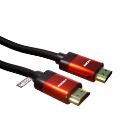 rhinocables - 8K HDMI Cable | Fast & HDR | Braided for Durability | Universal Compatibility | eARC & VRR for Gaming | EMI Reduction | 8K Copper Orange, 1m