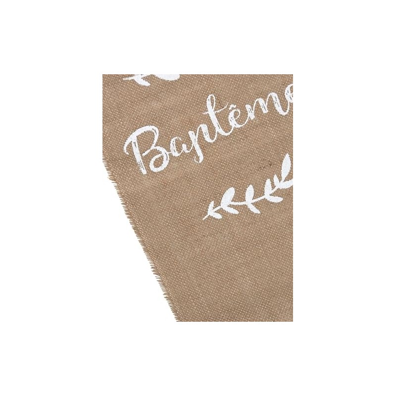 Generique - Jute Flocked Christening Table Runner 28cm x 5m