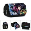 Large Capacity Pencil Box Zipper Stationery Bag Cartoon Anime Double