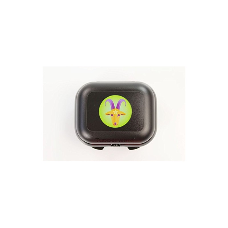 TUPPERWARE Mini Oyster Box Keeper black Zodiac The Sea-goat Capricorn
