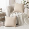 Topfinel Beige Decorative Square Throw Pillow Covers 20x20 Set of