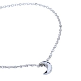 Vanbelle Sterling Silver Jewelry - Rhodium Plated with 925 Stamp - Tiny Sliding Petite Moon Bracelet for Women - 6.5" long + 1" Extender