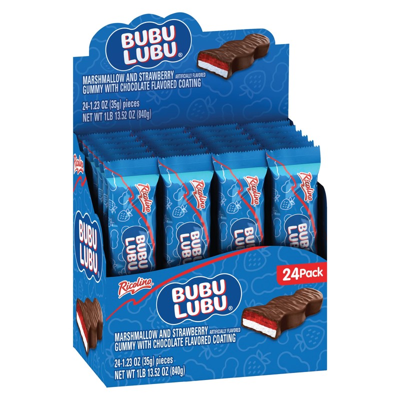 Ricolino Bubulubu Marshmallow with Strawberry Artificially Flavored Gummy with Chocolate