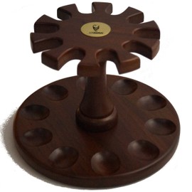GERMANUS Pipe Stand for 10 Pipes Made of Solid Wood