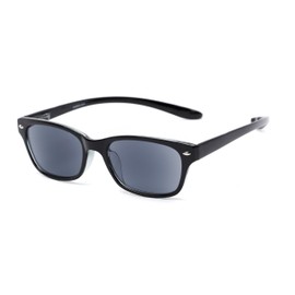 Retro Square Reading Sunglasses in Black with Smoke Lenses by Readers.com | The Cabo Hanging | +2.00