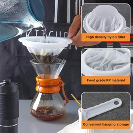 XoeLLe Fine Strainer, Pack of 3 Fine Strainer with Handle 100/200/400 Mesh Strainer Kitchen Mesh Strainer Ultra Fine Funnel Filter Household Strainer Hand Strainer for Juice, Milk, Coffee (with