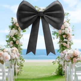 Large Bow for Party Birthday Decorations, 40 x 50 Inch Giant Bows for Backdrop Door Room Wall Decor, Black Ribbon Bow Coquette Bows Decor for Girls Women Baby Shower