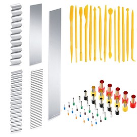 Allazone 59 Pieces Polymer Clay Cutters Set, 5 Pieces Flexible Clay Cutter Blade, 40 Pieces Round Polymer Clay Cutter for Clay Carving, Craft Carving, DIY Modelling