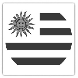 Square Stickers (Set of 2) 7.5cm BW - America Montevideo Flag Uruguay 41821