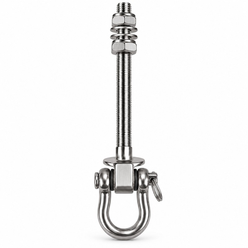 Stainless Steel Swing Hook with 5.91 Inch Threaded Shaft, Swivel