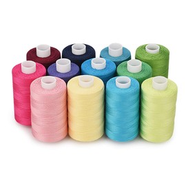 Simthread 550 Yards All Purposes Cotton Quilting Thread for Piecing Sewing Embroidery etc (12 Colors #4)