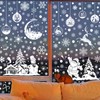 Fassory White Christmas Window Stickers 9 Sheets 260 Pcs, Reusable