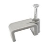 Flat Grey Plastic Cable Clips & Fixing Nail for Twin