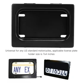 Aramox Electric License Plate Holder, Automatic License Plate Bracket Holder Frame with Remote Control Rolling Curtain Universal for US Standard Motorcycles