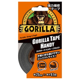 Kure Industry Gorilla Tape Handy, Strong Repair Tape, Black, Width 1.0 inches (25 mm) x Length 3.5 ft (9.1 m), Packaging, Binding and Fixing No. 1784