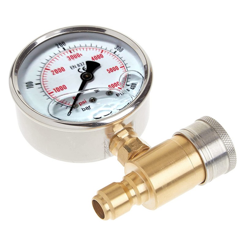 3/8in Pressure Gauge for Pressure Washer Quick Connect Shockproof Pressurization