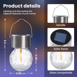 PATIOPIA Hanging Solar Lights Outdoor,New Upgraded Moving Led Beads,Solar Powered Waterproof Lighting,12 Pack Hanging Globe Solar Lights for Garden Yard Patio Fence Christmas Decoration (Warm White)