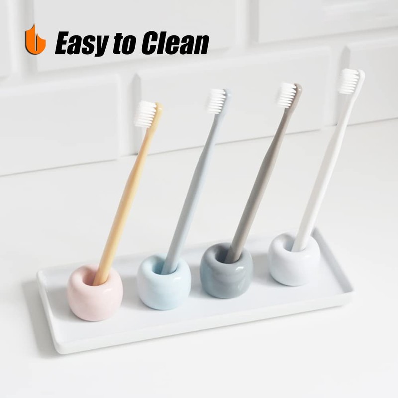 Urbanstrive Sleek Mini Ceramics Toothbrush Holder Stand for Bathroom Vanity