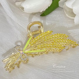 Cute Rice Metal Hair Claw Clips, Large Hair Claw Hair Non-Slip No Broken Strong Hold Hair Clamps Fashion Hair Accessories for Woman and Girls With Long Thick Thin Curly Hair