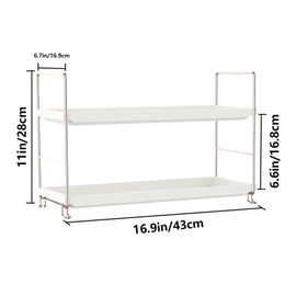 FSyueyun 2-Tier Makeup Shelf Organizer for Vanity, Bathroom Organizer Countertop Large Space Skincare Perfume Organizers or Kitchen Spice Rack (Sliver)