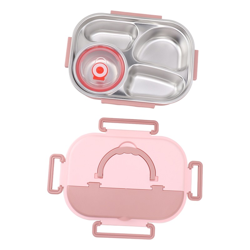 Stainless Steel Insulated Lunch Box 4 Grid Corrosion Prevention Rustproof