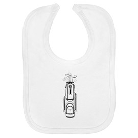 Azeeda 'Golf Bag Filled with Clubs' Soft Cotton Baby Bib (BI00059105)