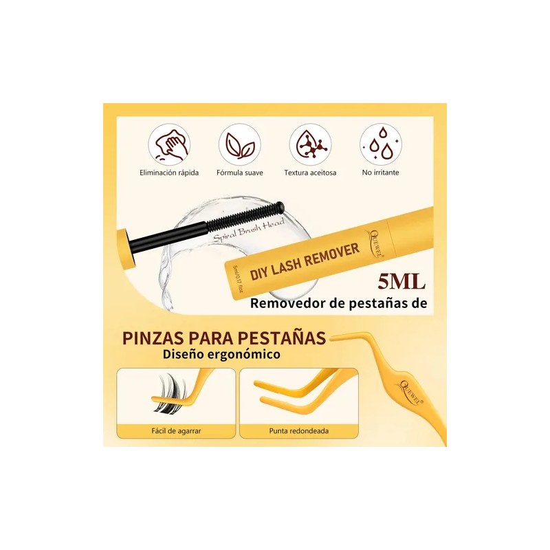 Kit De Extensiones De Pestañas Efecto Manga Quewel Lash Kit