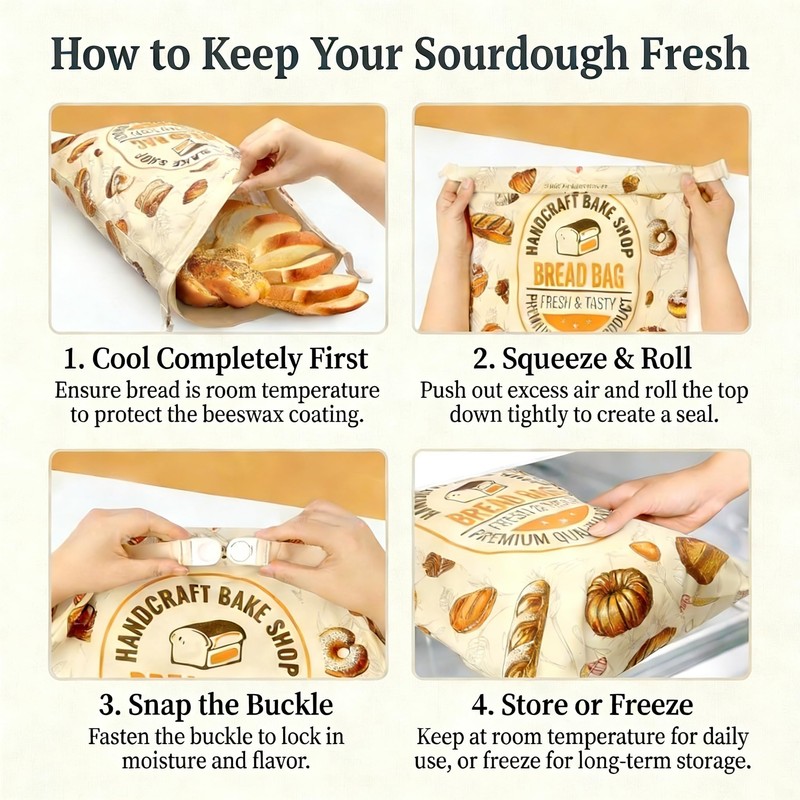 FWOAFTER 2 Pack Beeswax Bread Bags for Homemade Sourdough (13"x17")