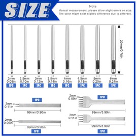 Glarks 12Pcs Leather Hole Punch Set, 4Pcs 4mm Leather 1/2/4/6 Prong Stitching Punch and 8Pcs 2-6mm Round Hollow Hole Punch Set for DIY Leather Belt Bag Punching Hole